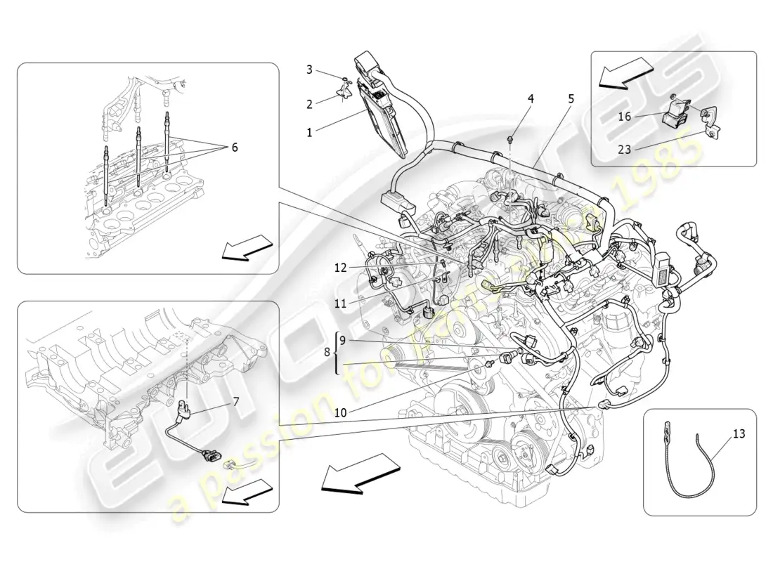 maserati ghibli (2018) electronic control: injection and engine timing control parts diagram