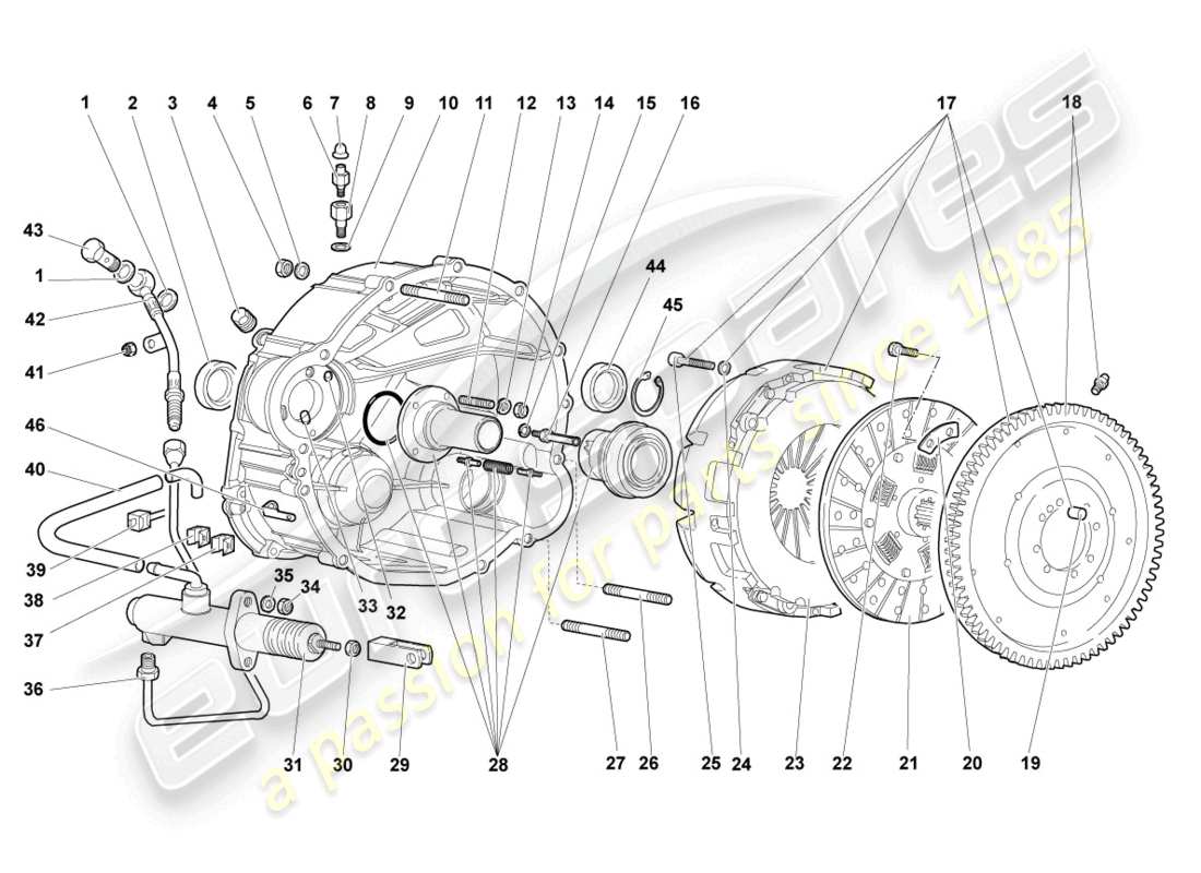 lamborghini murcielago roadster (2006) coupling lhd part diagram