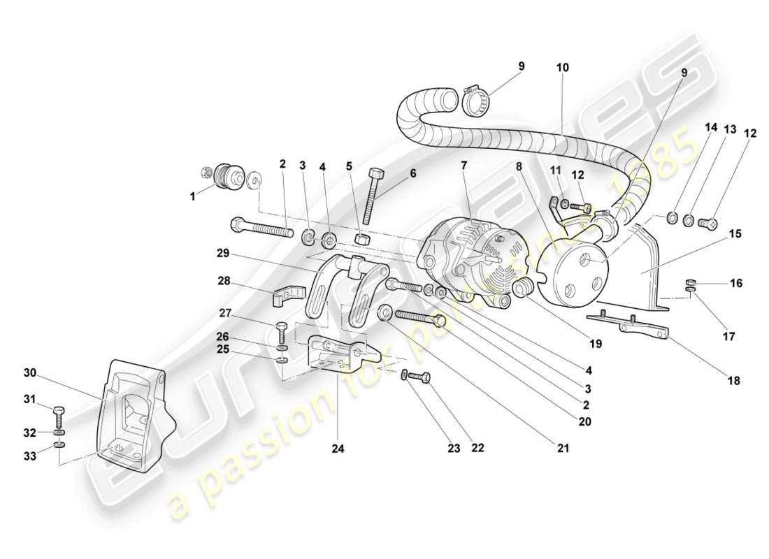 lamborghini murcielago coupe (2003) alternator part diagram