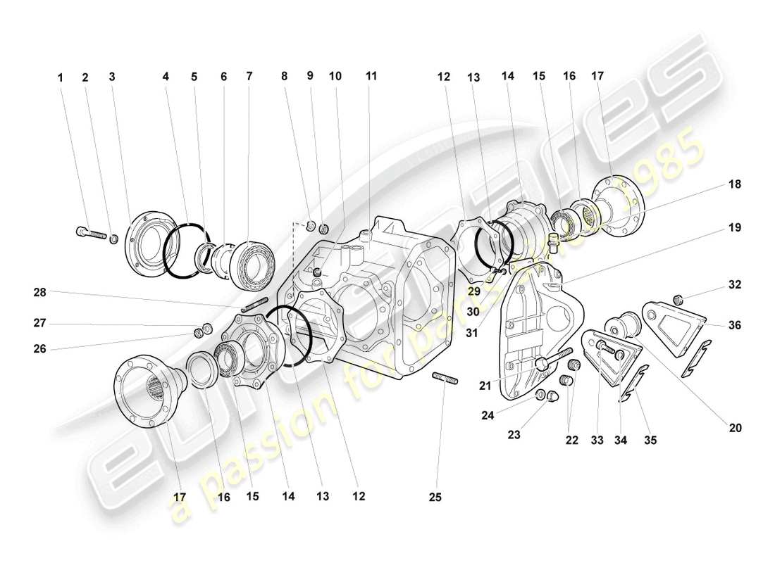 lamborghini murcielago coupe (2003) housing for differential part diagram