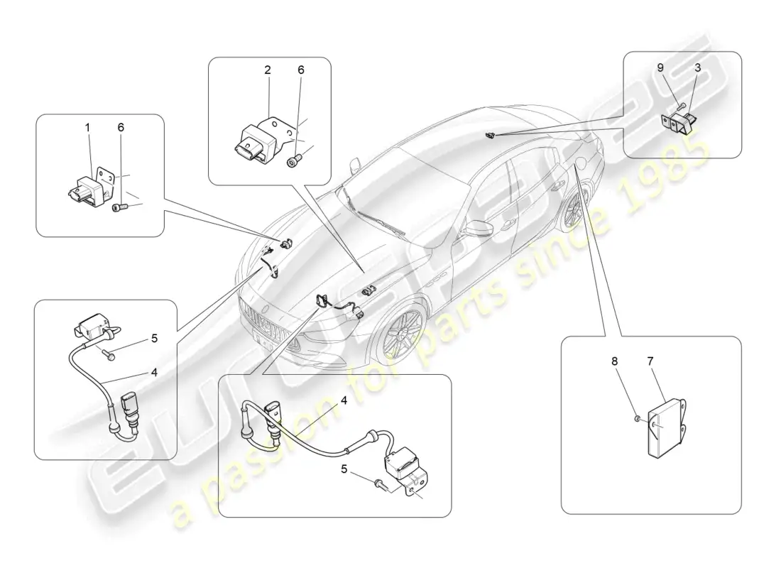 maserati ghibli fragment (2022) electronic control (suspension) parts diagram