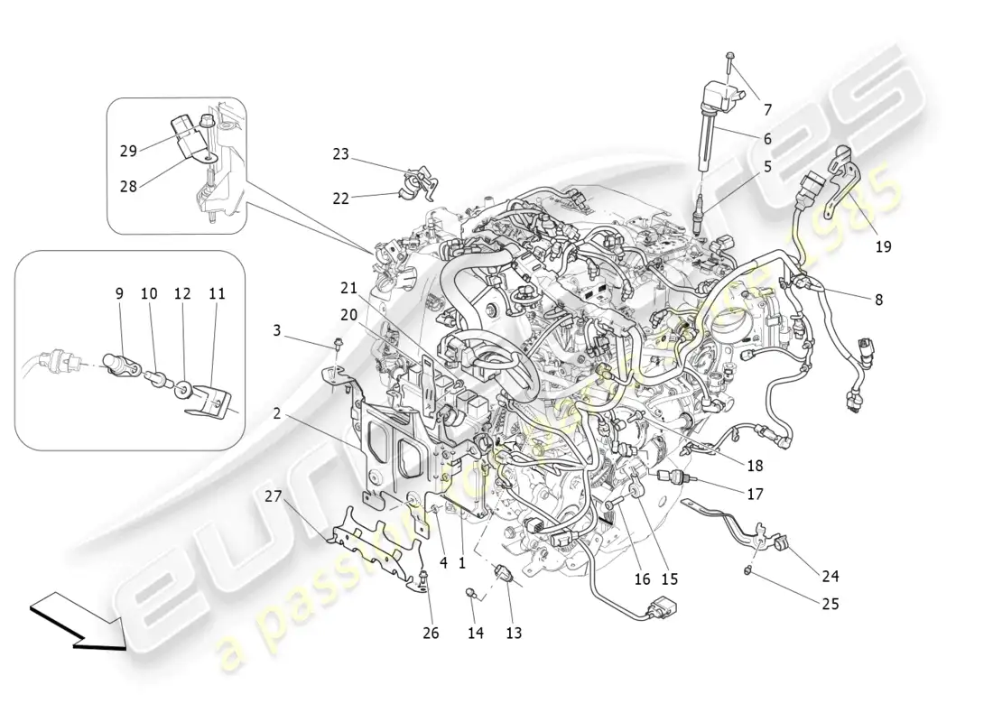 maserati ghibli fragment (2022) electronic control: injection and engine timing control part diagram