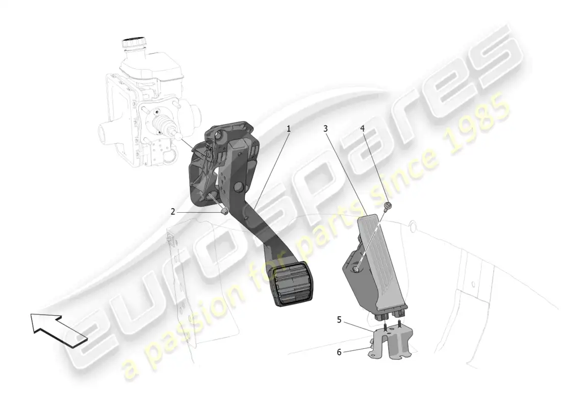 maserati grecale trofeo (2023) complete pedal board unit parts diagram