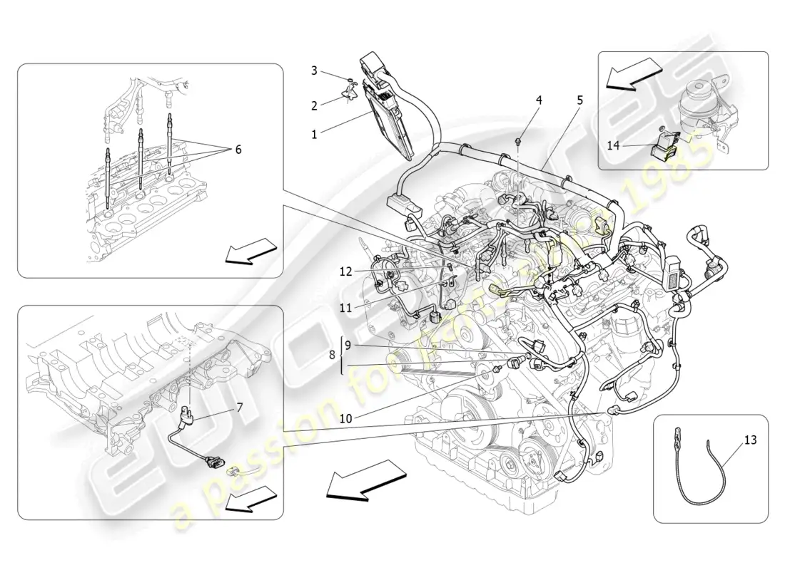 maserati ghibli (2014) electronic control: injection and engine timing control parts diagram