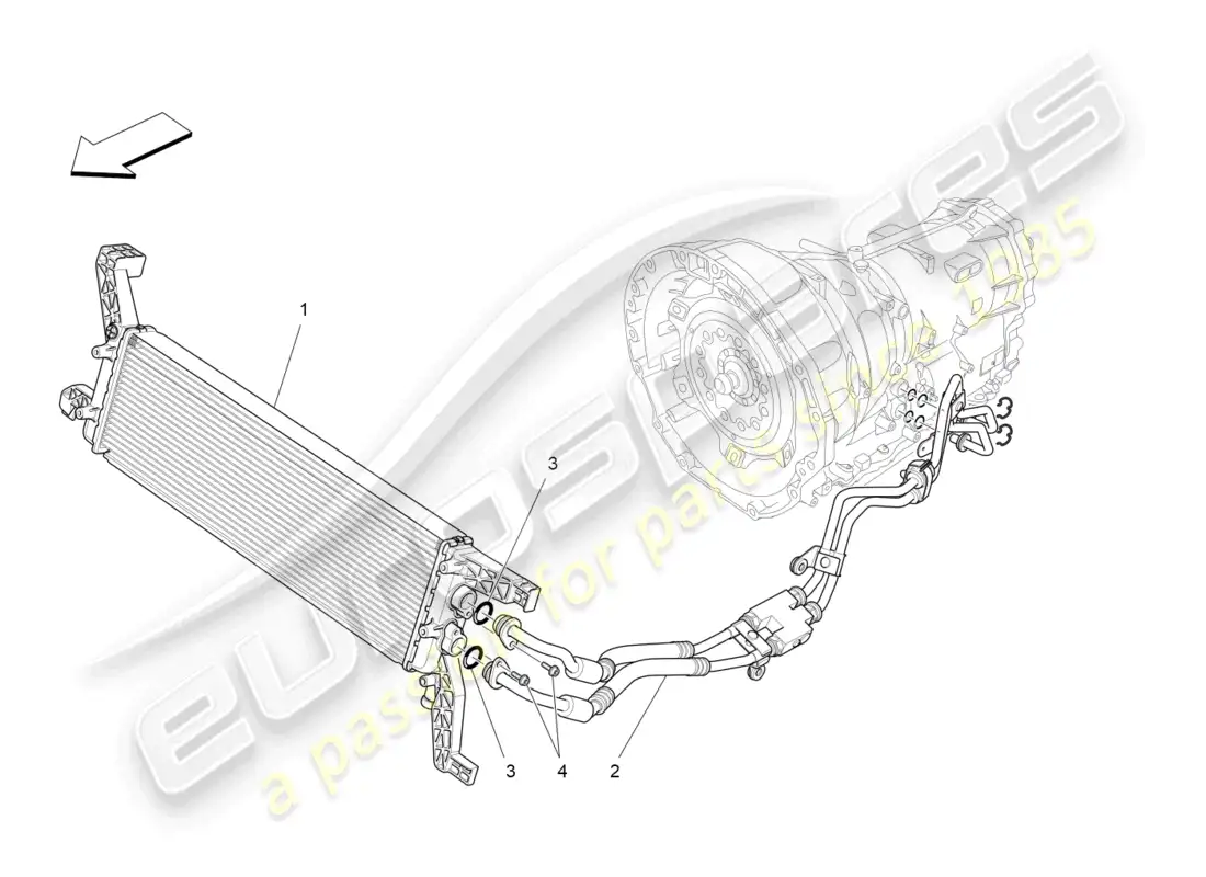maserati levante (2020) lubrication and gearbox oil cooling parts diagram