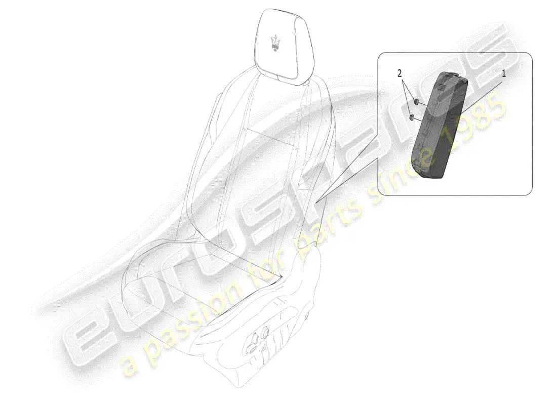 maserati grecale modena (2023) front side bag system parts diagram
