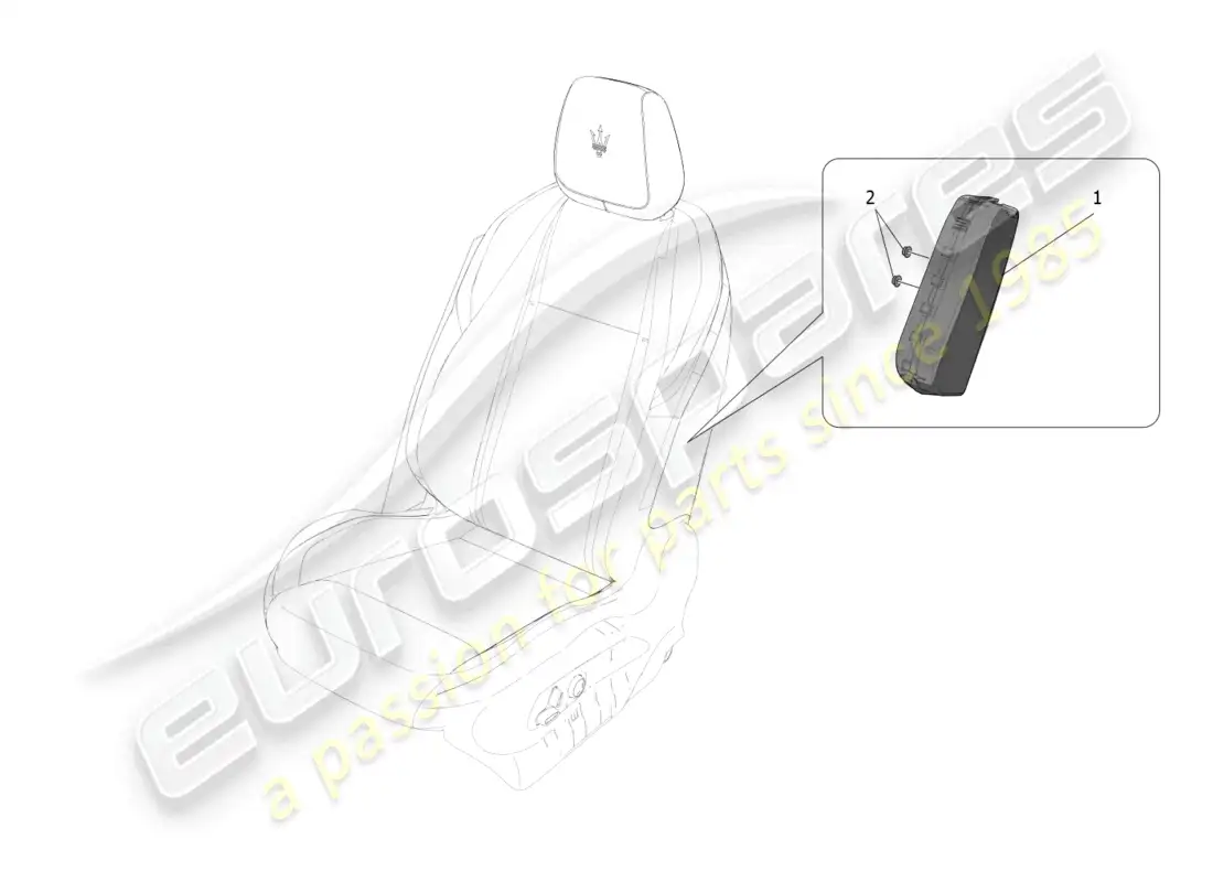 maserati grecale trofeo (2023) front side bag system parts diagram