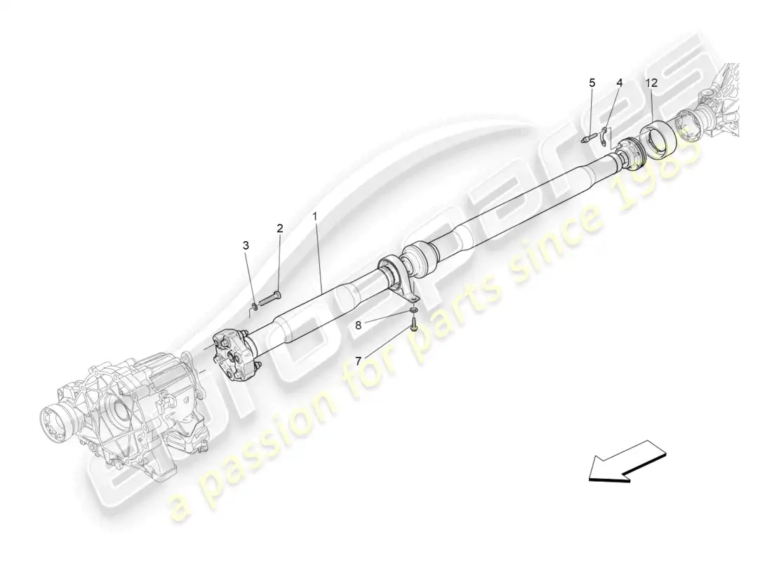 maserati ghibli (2015) transmission shaft parts diagram