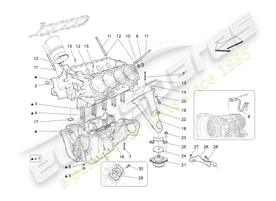maserati grancabrio mc (2013) crankcase parts diagram