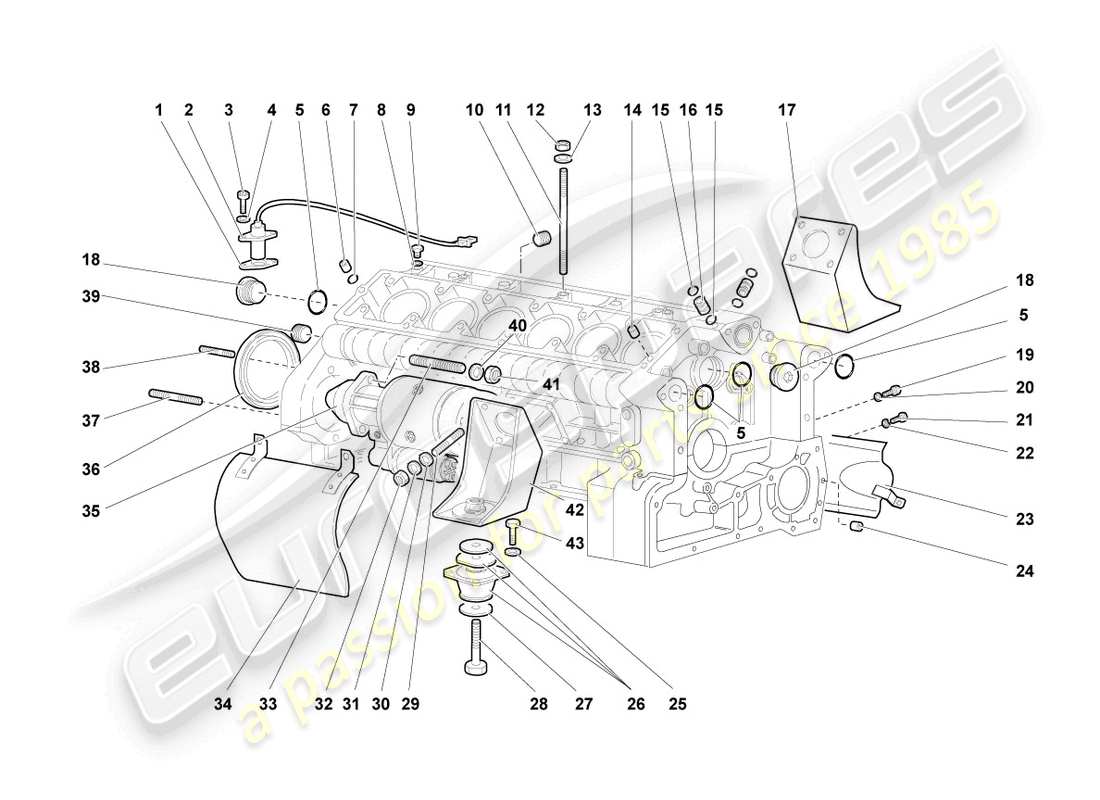 lamborghini murcielago roadster (2006) crankcase housing part diagram