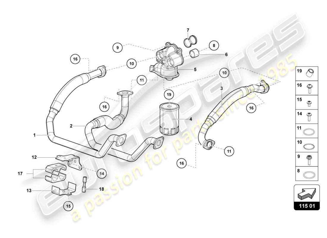 lamborghini 2020 (lp740-4 s roadster) oil filter part diagram