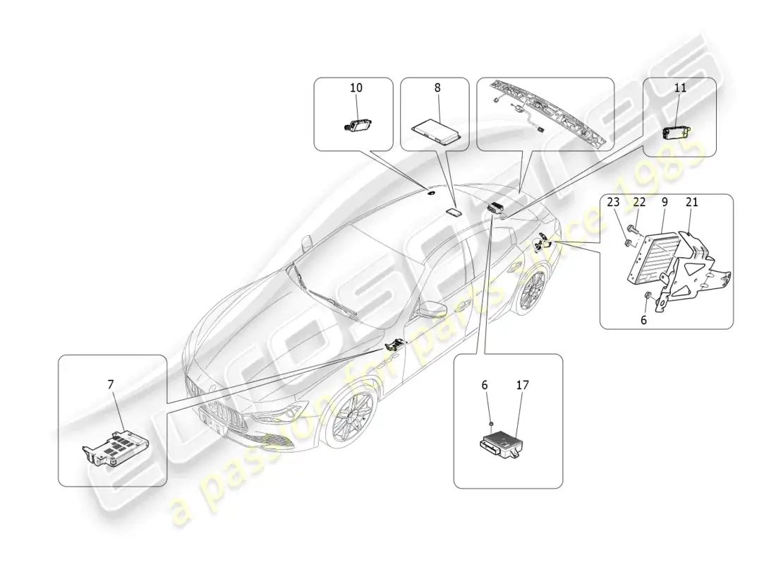 maserati ghibli (2014) it system parts diagram