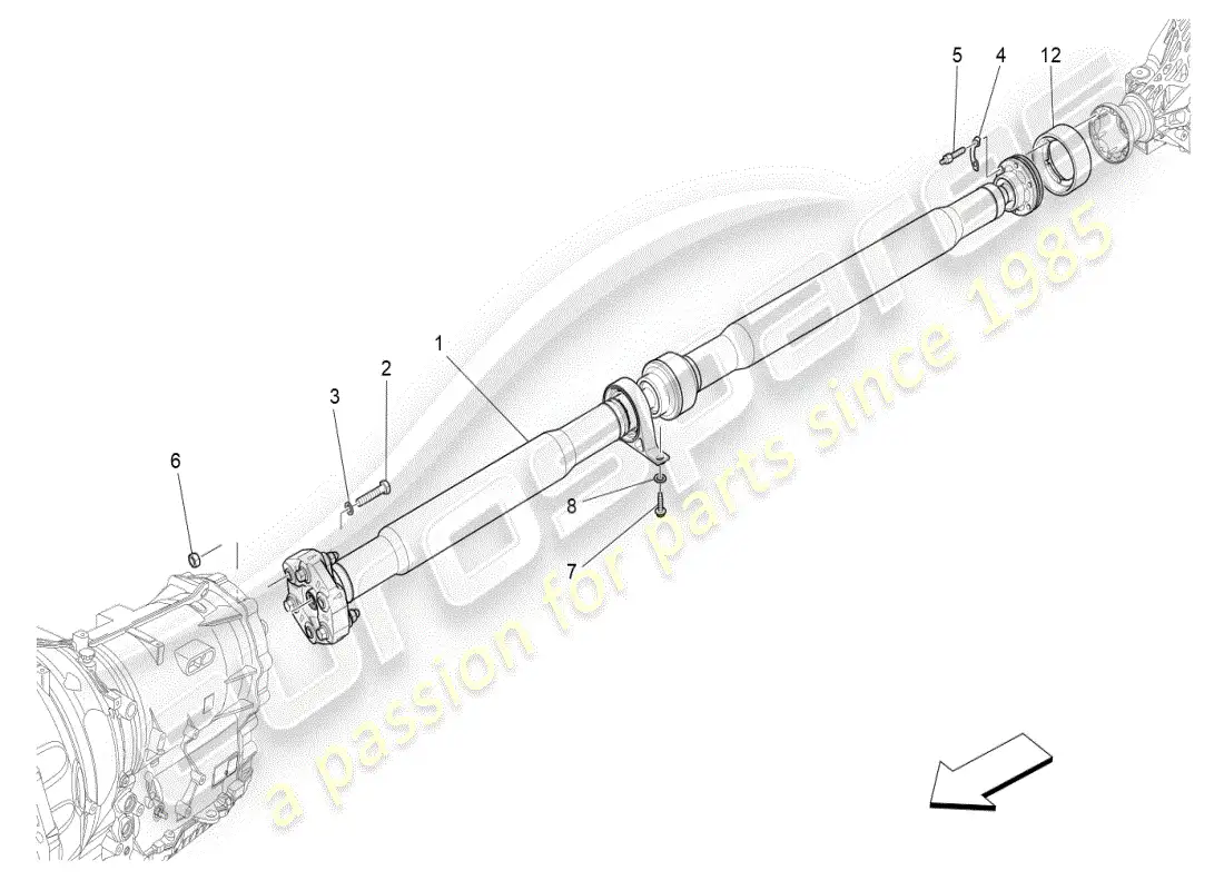 maserati ghibli (2020) transmission shaft parts diagram