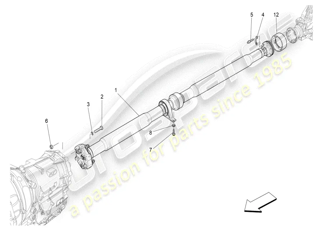 maserati ghibli (2020) transmission shaft parts diagram