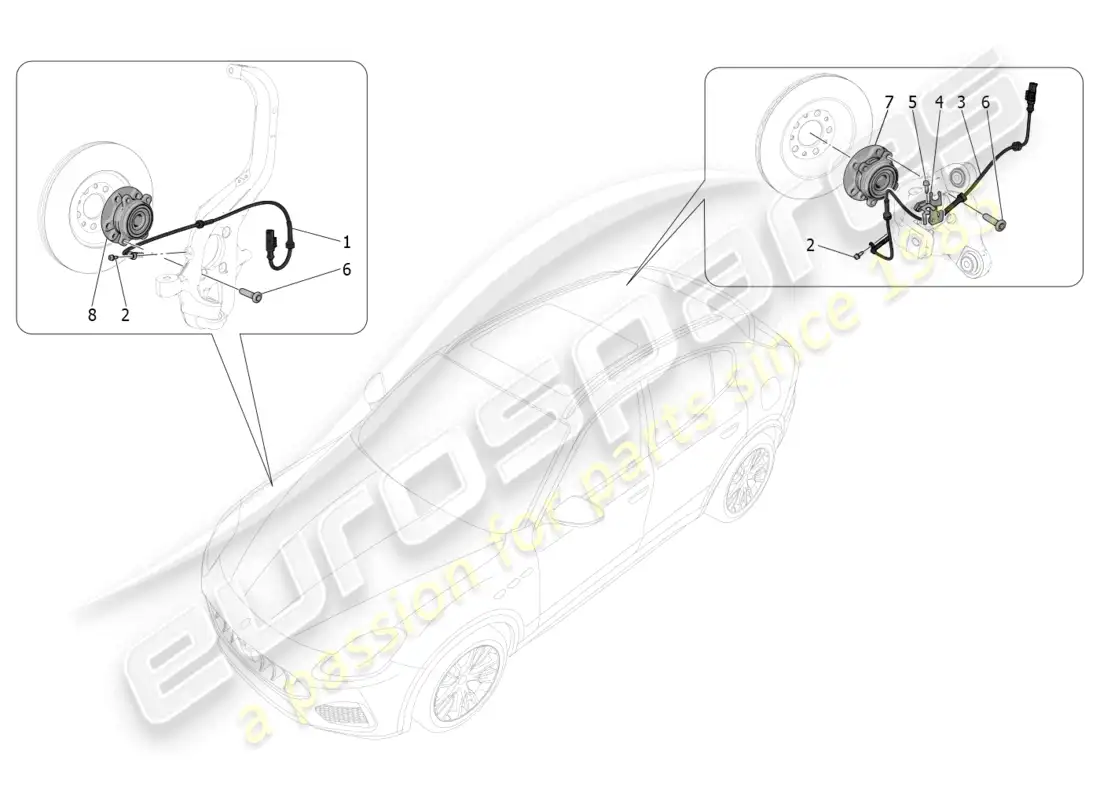 maserati grecale trofeo (2023) braking control systems parts diagram
