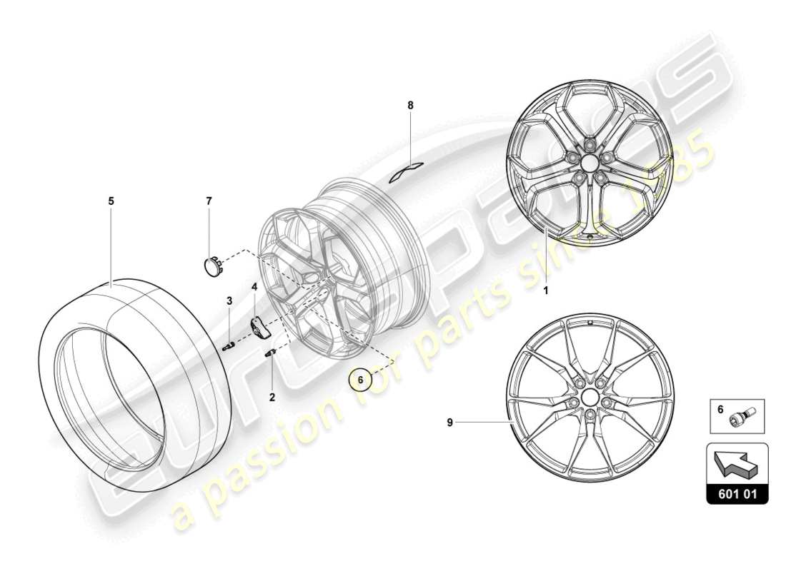 lamborghini lp700-4 coupe (2015) wheels/tyres front parts diagram