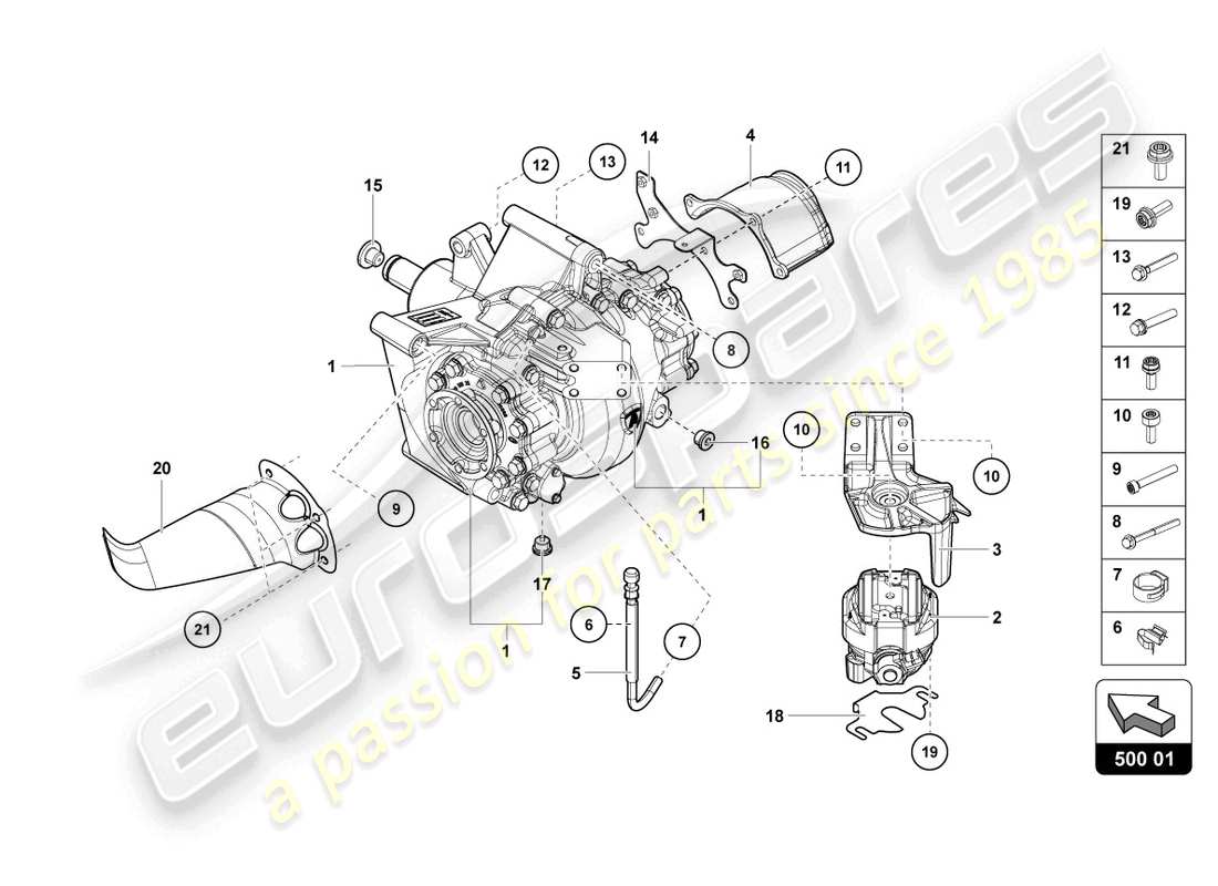 lamborghini 2019 (lp740-4 s coupe) differential rear part diagram