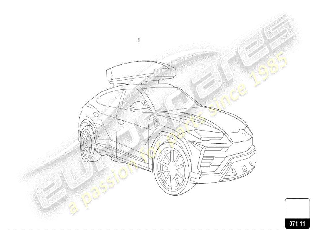a part diagram from the lamborghini urus (accessories) parts catalogue