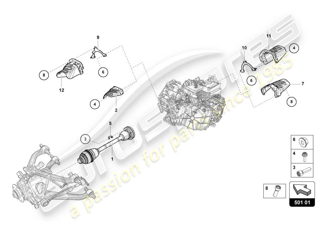 lamborghini 2020 (performante coupe) axle shaft rear part diagram