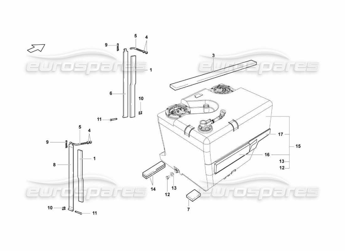 lamborghini murcielago lp670 tank - implantations part diagram