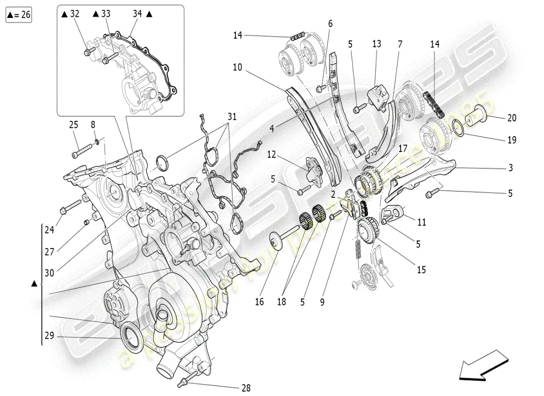maserati ghibli (2021) timing parts diagram