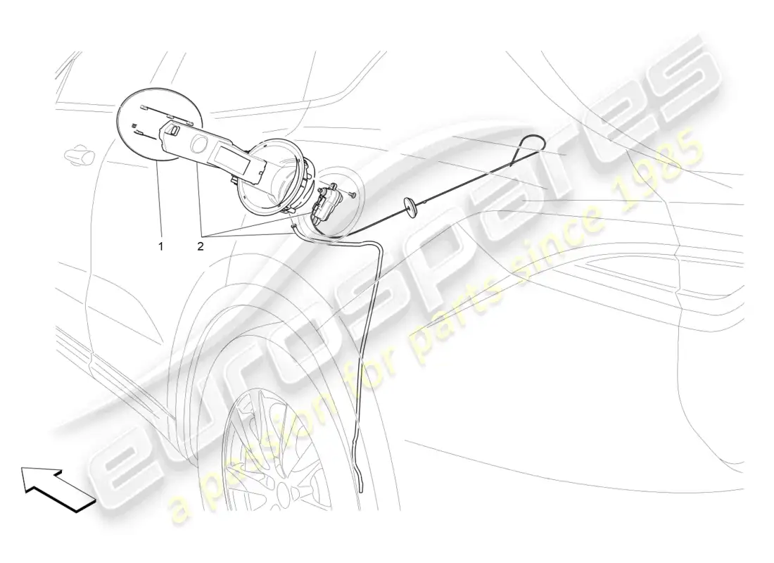 maserati levante modena (2022) fuel tank door and controls parts diagram