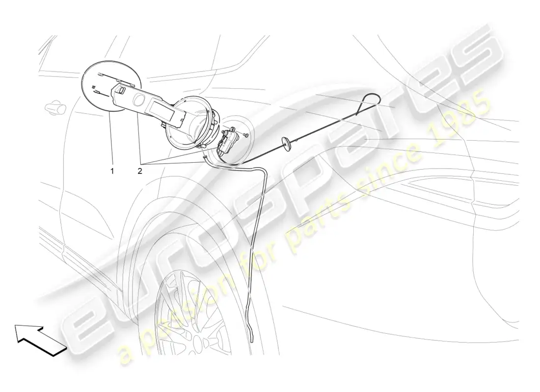 maserati levante (2020) fuel tank door and controls parts diagram