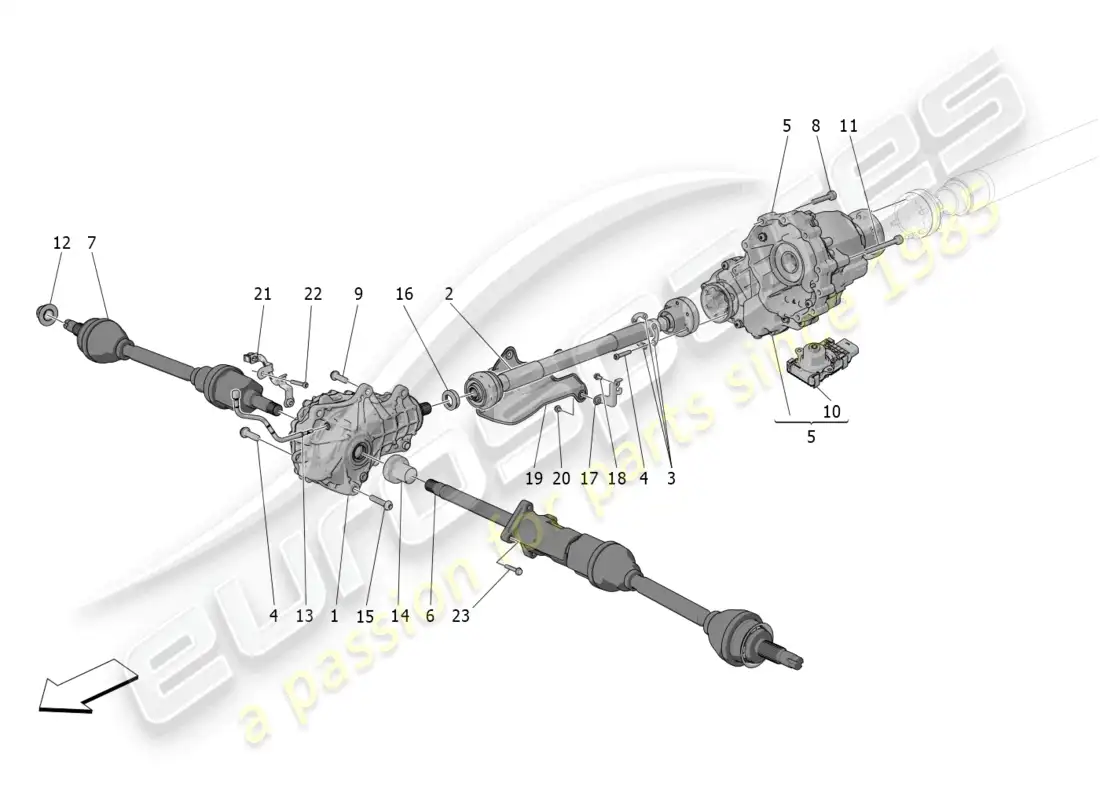 maserati grecale trofeo (2023) front wheels transmission parts diagram