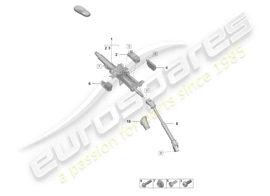 porsche 2020 (taycan 9j1-1) steering column parts diagram