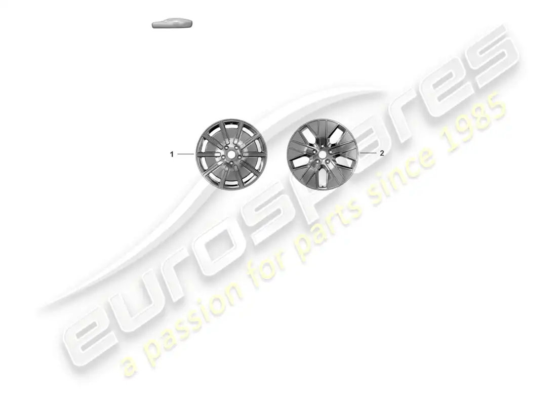 porsche 2021 (taycan 9j1-1) alloy wheel 20 parts diagram