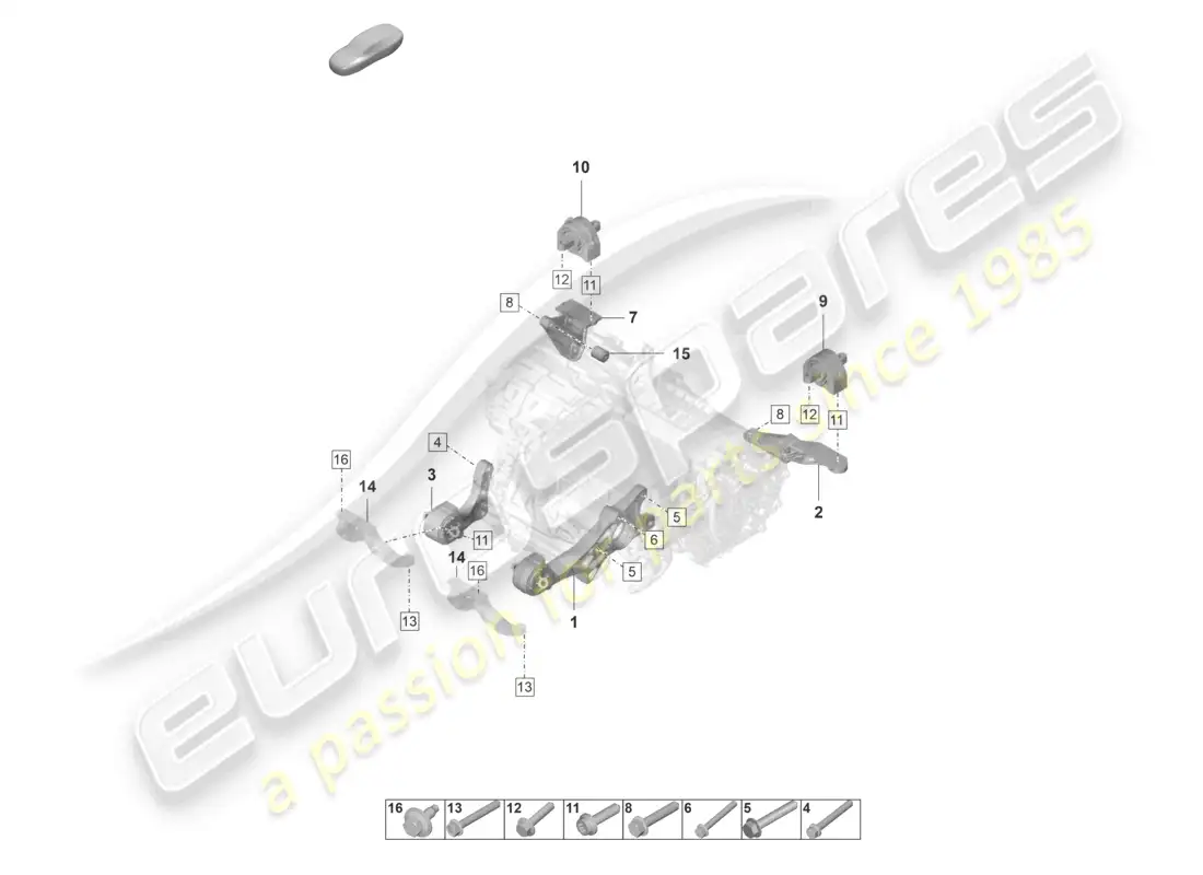 porsche 2022 (taycan 9j1-1) engine lifting tackle rear axle parts diagram