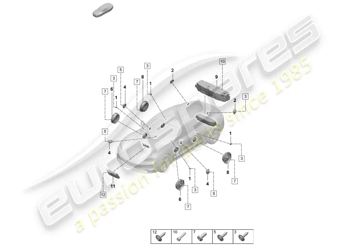 porsche 2026 (taycan 9j1-2) loudspeaker premium parts diagram