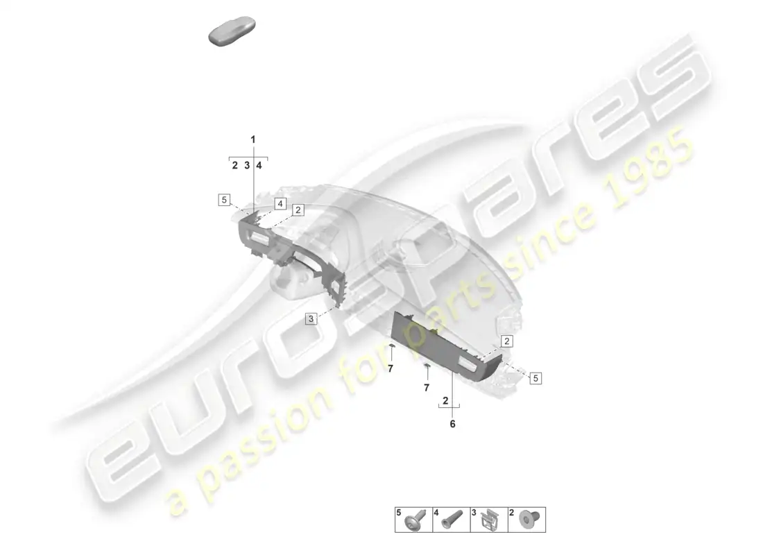 porsche 2021 (taycan 9j1-1) molding for dashboard parts diagram