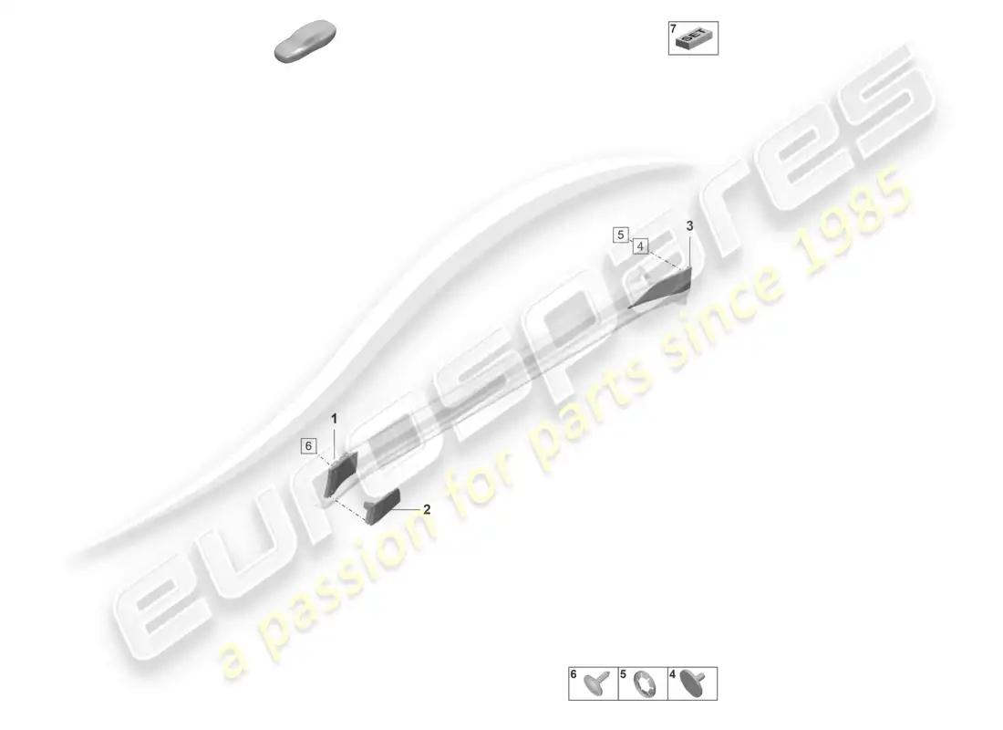 porsche 2020 (taycan 9j1-1) spoiler sill parts diagram