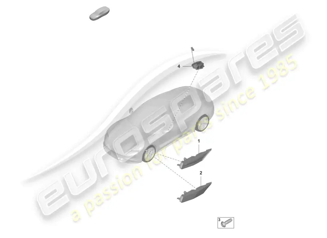 porsche 2021 (taycan 9j1-1) turn signal repeater side marker light control unit for day driving light parts diagram