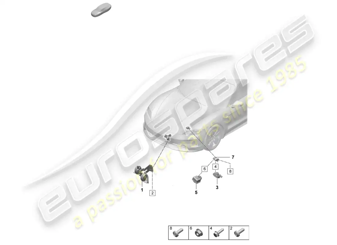 porsche 2025 (taycan 9j1-2) fanfare signal horn alarm system part diagram