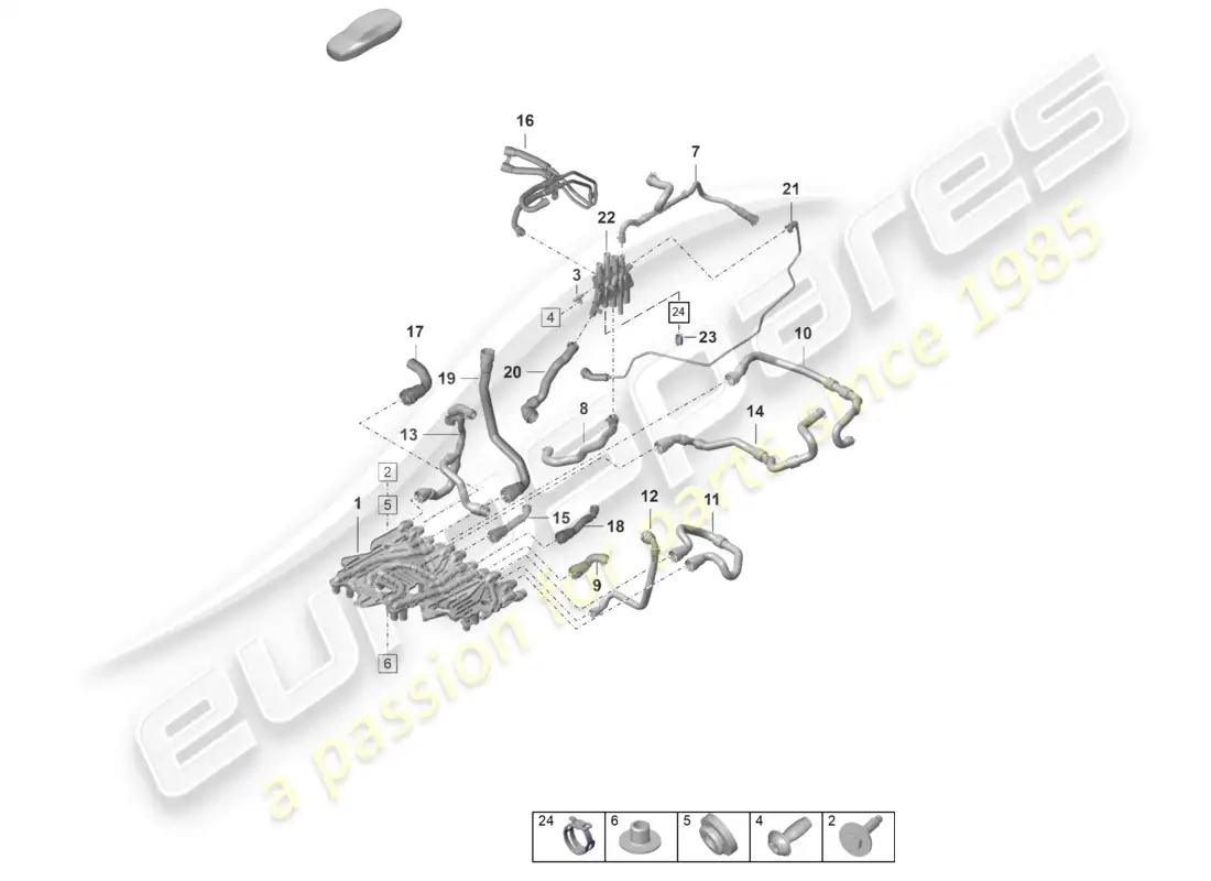 porsche 2020 (taycan 9j1-1) coolant pipe d - mj 2021>> parts diagram