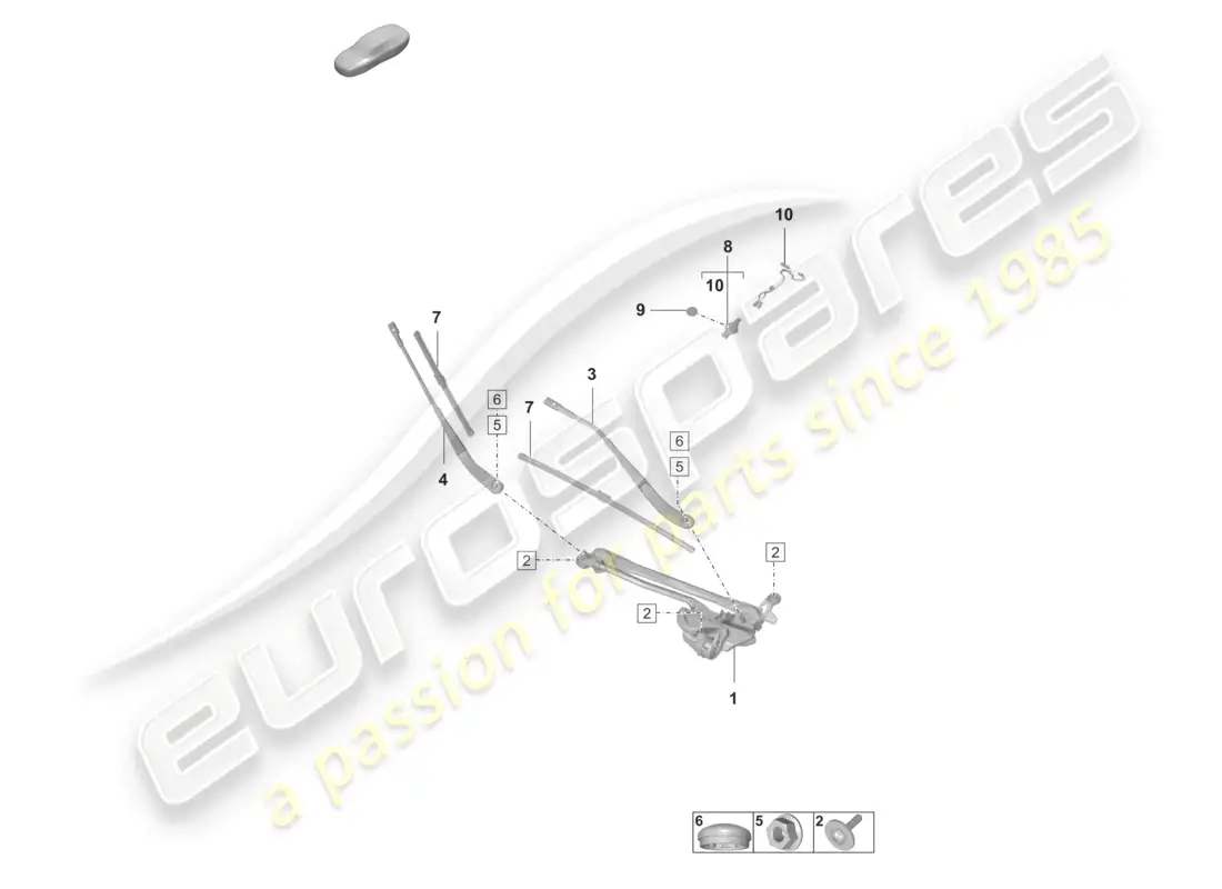 porsche 2023 (taycan 9j1-1) windscreen wiper system, compl front rain sensor parts diagram