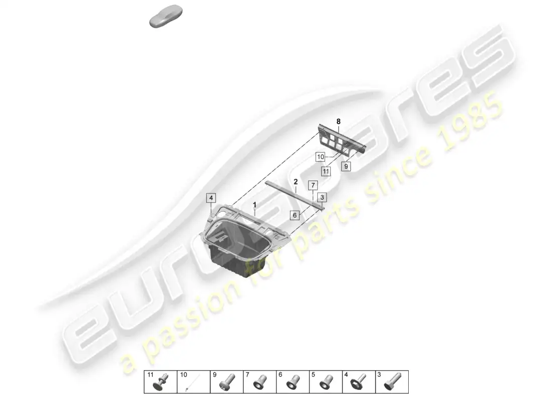porsche 2025 (taycan 9j1-2) front end luggage compartment liner accessories part diagram