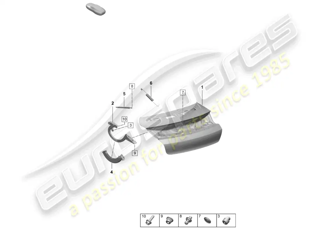 porsche 2025 (taycan 9j1-2) rear lid part diagram