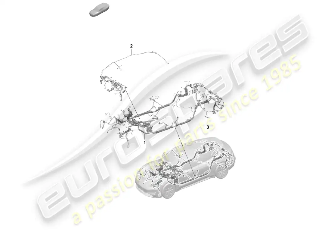 porsche 2025 (taycan 9j1-2) wire set passenger compartment dashboard part diagram