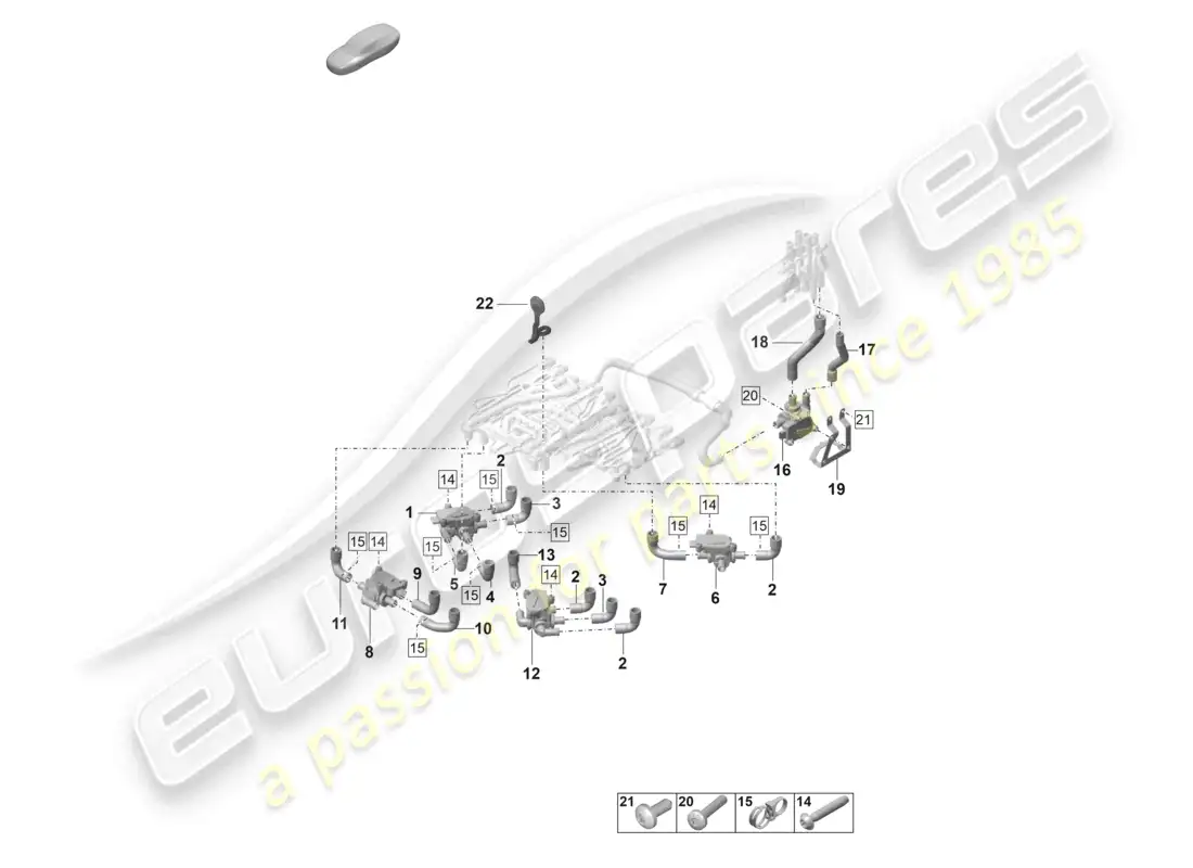 porsche 2020 (taycan 9j1-1) solenoid valve for coolant circuit d - mj 2021>> parts diagram