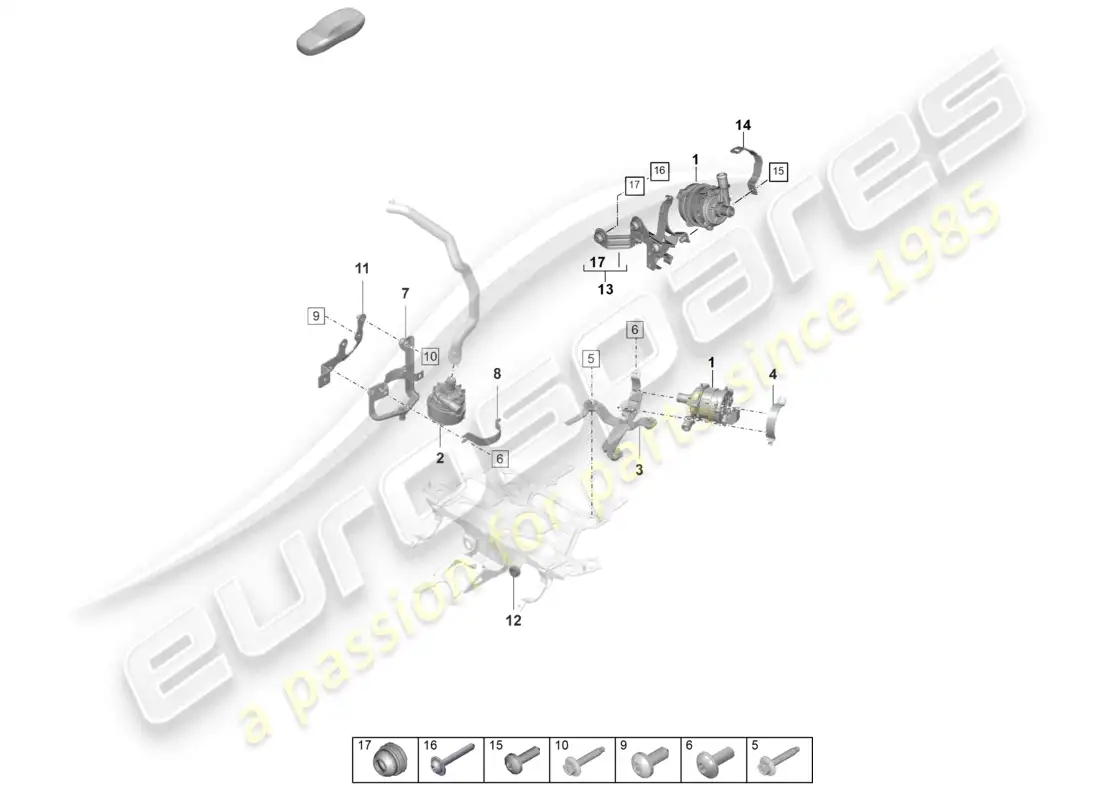 porsche 2020 (taycan 9j1-1) coolant pump d - mj 2021>> parts diagram