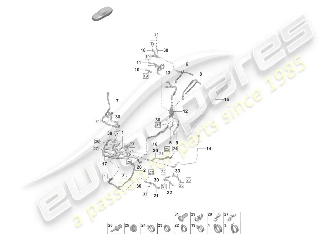 porsche 2020 (taycan 9j1-1) coolant pipe d >>- mj 2020 parts diagram