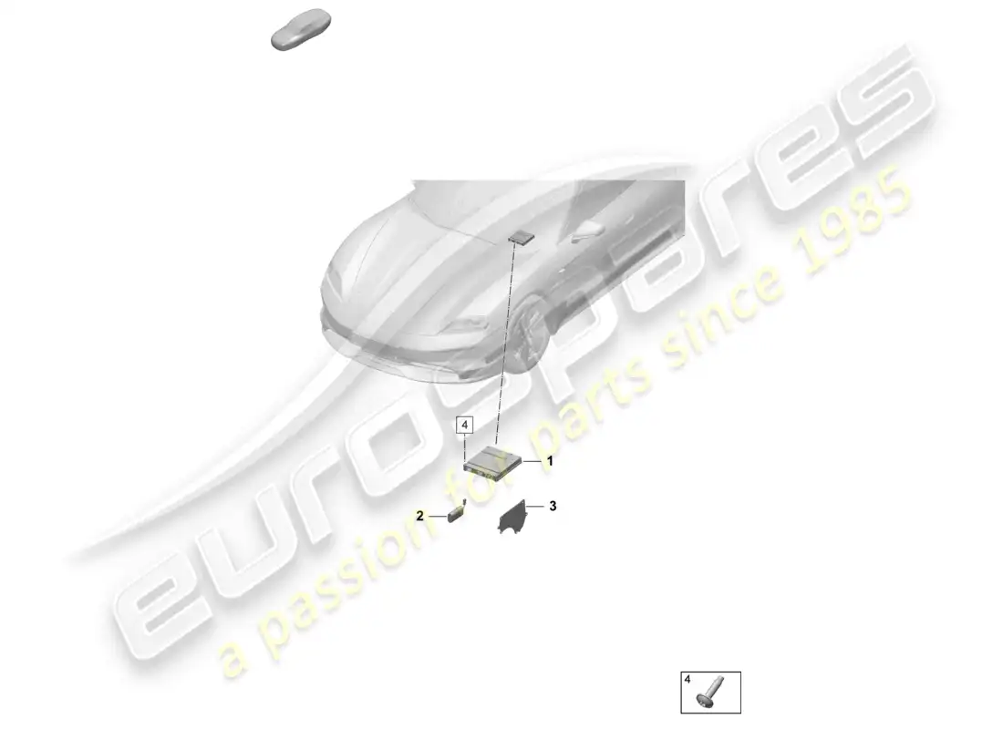 porsche 2025 (taycan 9j1-2) control unit for emerg. call module and communications unit d >>- 16.06.2024 part diagram