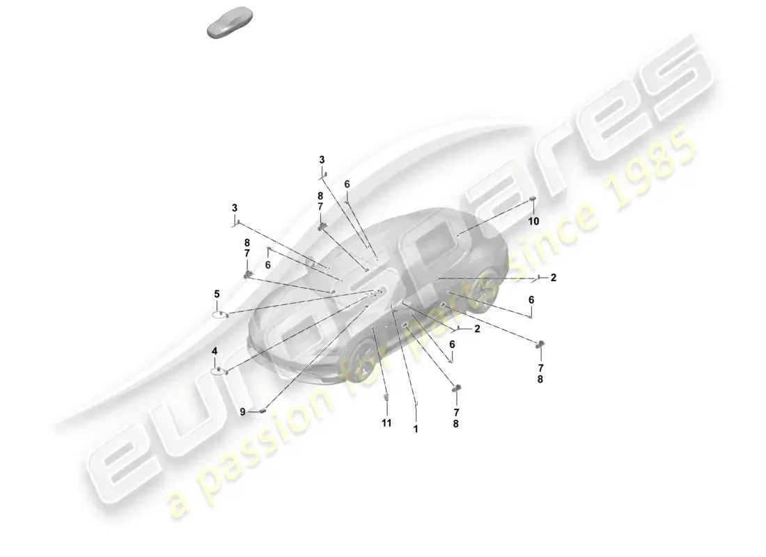 porsche 2025 (taycan 9j1-2) interior light doors rear lid warning lights part diagram