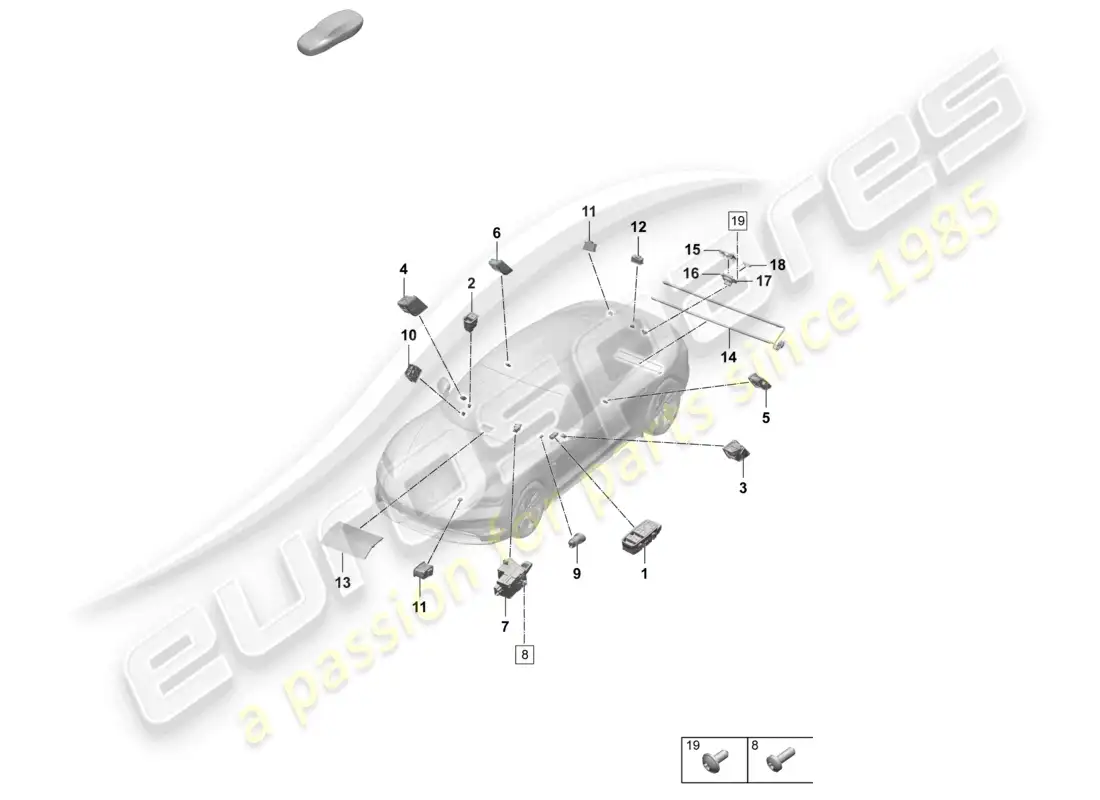 porsche 2025 (taycan 9j1-2) switch multimedia interface socket part diagram