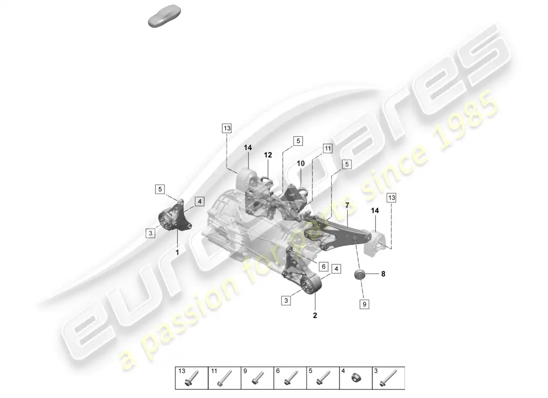 porsche 2025 (taycan 9j1-2) engine lifting tackle front axle part diagram