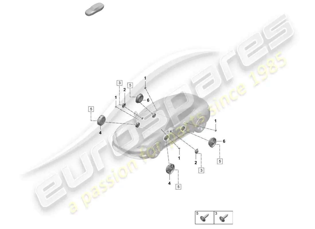 porsche 2026 (taycan 9j1-2) loudspeaker basic parts diagram