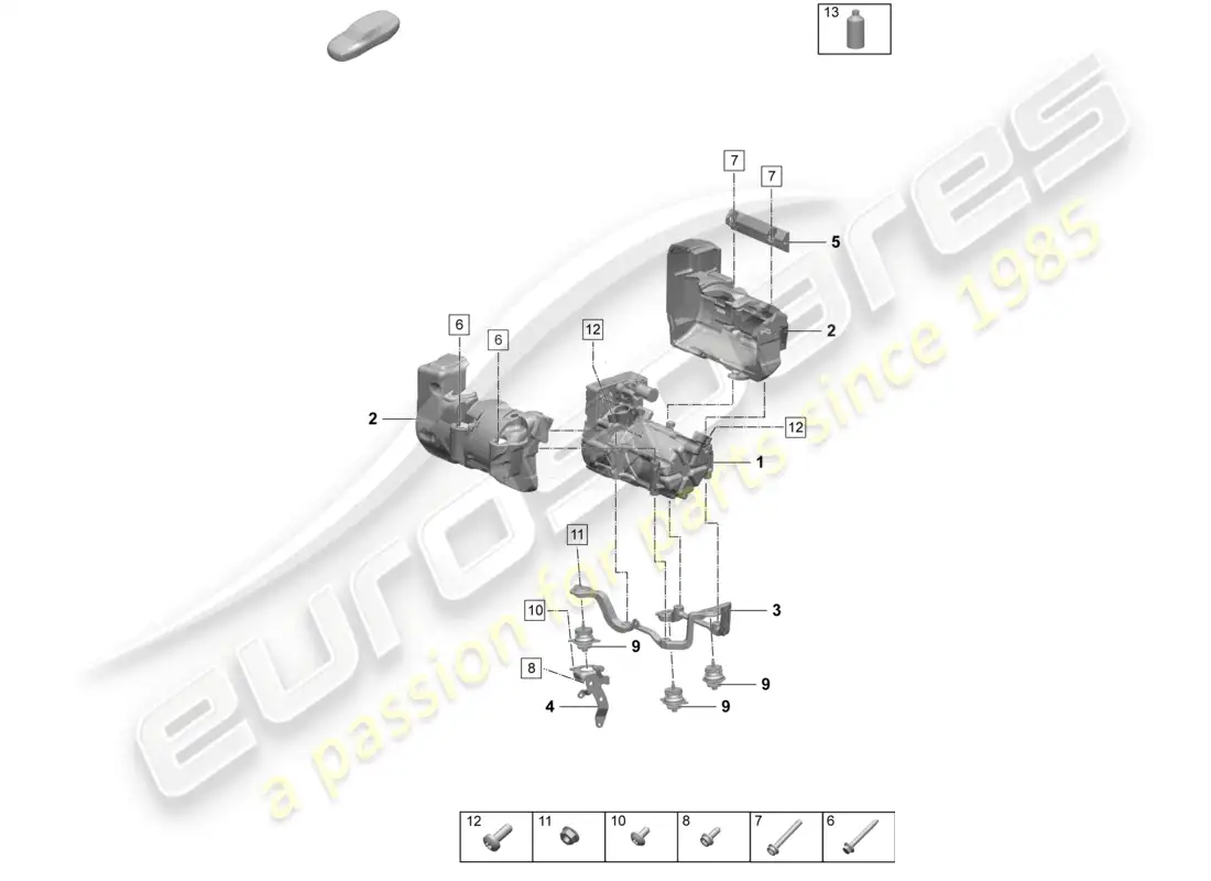 porsche 2025 (taycan 9j1-2) air conditioning a/c compressor with individual parts parts diagram